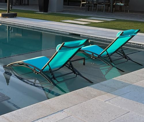 Purple Leaf Chaise Lounge Chairs, Set of 2 Chairs & 1 Table