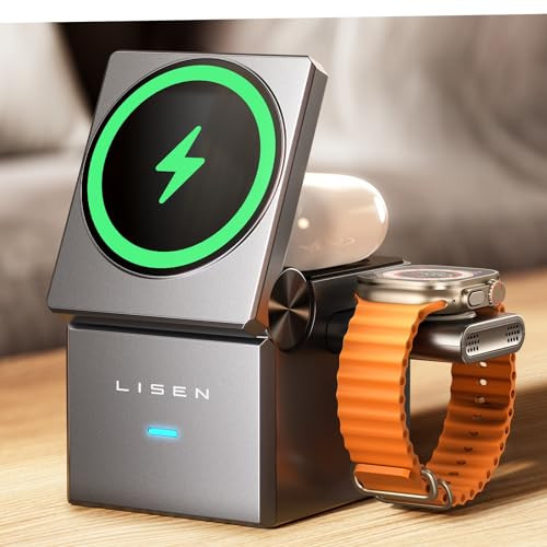 LISEN 3-in-1 Charging Station Cube for Apple Products