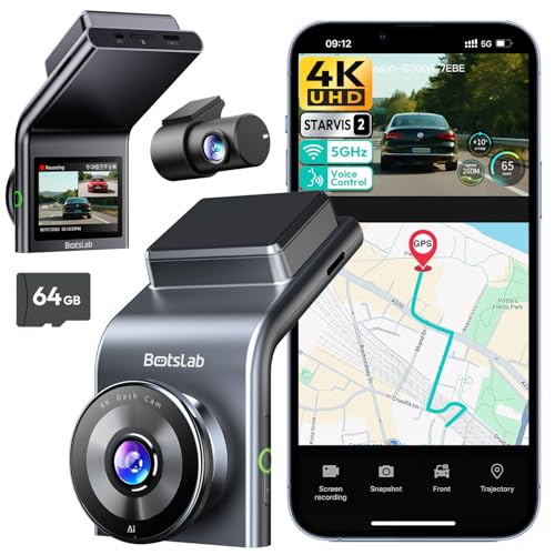 BOTSLAB G300 Plus 4K Front & Rear STARVIS 2 Dual Dash Cam