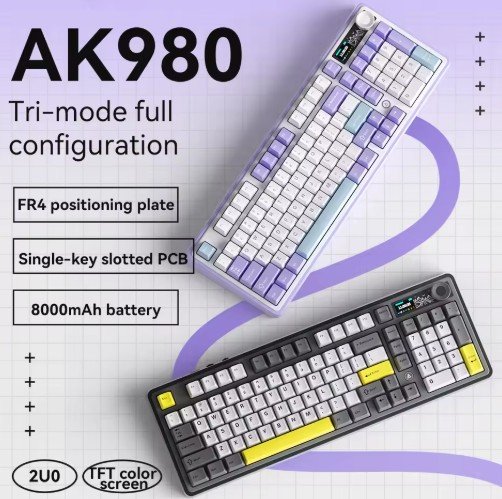 Ajazz AK980 Gaming Mechanical Keyboard with Color Screen
