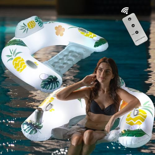 Inflatable Pool Floats Chair with Light