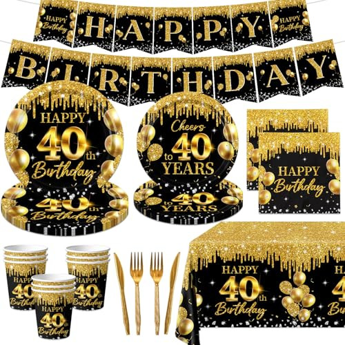 Birthday Decorations Black and Gold