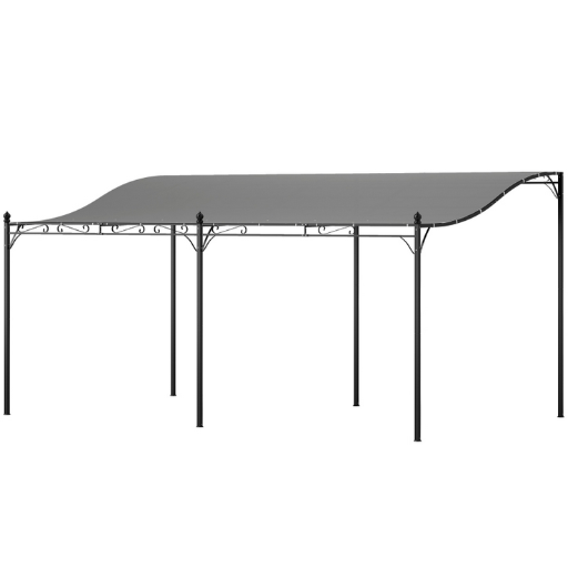 Outsunny Wall-Mounted Outdoor Pergola Canopy