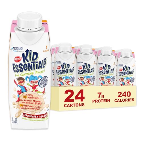 BOOST Kid Essentials 1.0kcal Balanced Nutritional Drink (Strawberry Splash) 24-Pack 8-Oz