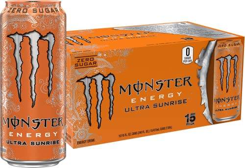 Monster Energy Ultra Sunrise, Sugar Free Energy Drink - 15 Pack 