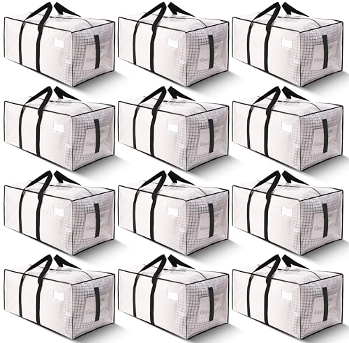 HOMESURE 12-Pack 24-Gal. Heavy Duty Moving Bags w/ Zipper & Handles Deal