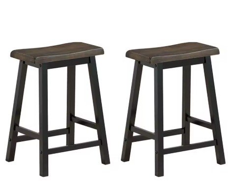 Gray Saddle Seat Bar Stools (Set of 2)