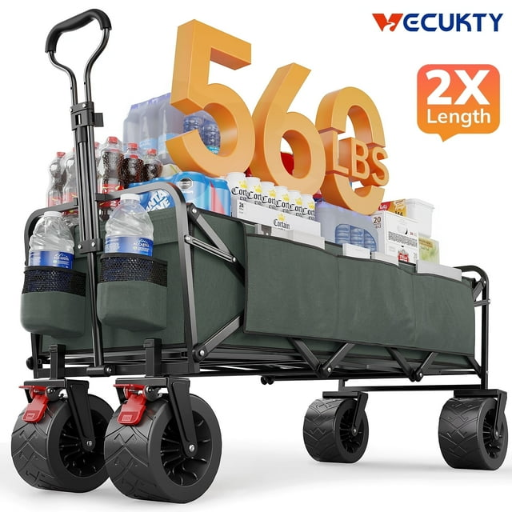 51.2" Vecukty 250L Heavy-Duty Collapsible Cart (560lb Capacity)
