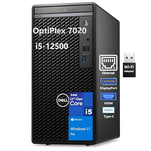 Dell OptiPlex 7020 Desktop Computer, 7000 Tower PC, Intel 6-Core i5-12500, 32GB Memory + 1TB SSD