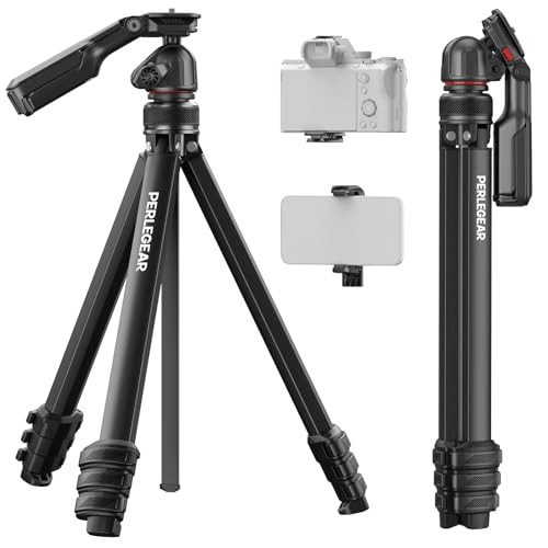 Perlegear 59.84? Portable and Height-Adjustable Tripod for Camera and Phone
