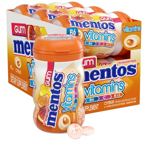 Mentos Sugar Free Chewing Gum with Vitamins (Pack of 6)