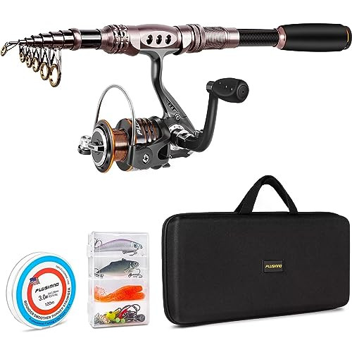 Carbon Fiber Telescopic Fishing Pole with Reel Combo