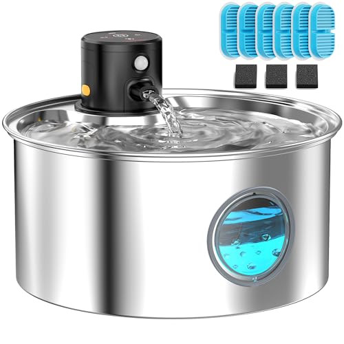 108 Oz. Cordless & Rechargeable Pet Water Fountain W/9 Filters