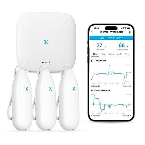 X-Sense Wi-Fi Hygrometer Indoor Humidity with SBS50 Base Station