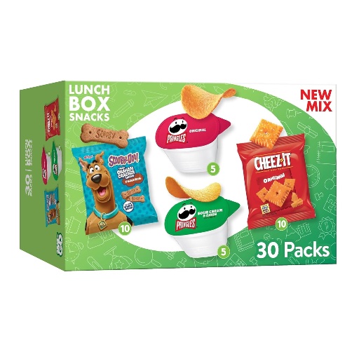 Kellogg's Cheez-It, Pringles & SCOOBY-DOO! Lunch Box Snacks, Variety Pack, 30ct