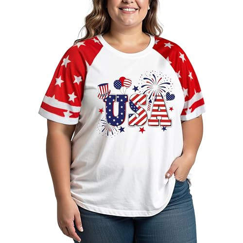 Women's Plus Size Patriotic T-Shirt