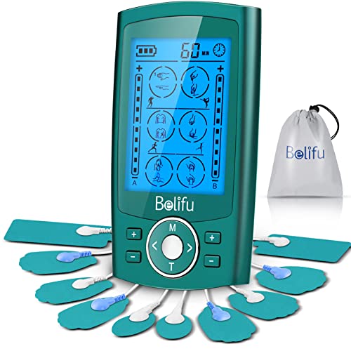 Belifu Dual Channel TENS EMS Unit 24 Modes Muscle Stimulator