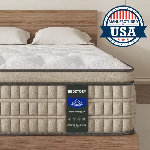 BedStory 12 Inch Hybrid Gel Memory Foam Mattress