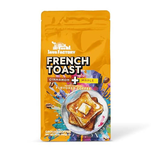 Java Factory French Toast Cinnamon Maple Flavored Ground Coffee, 10 Oz.