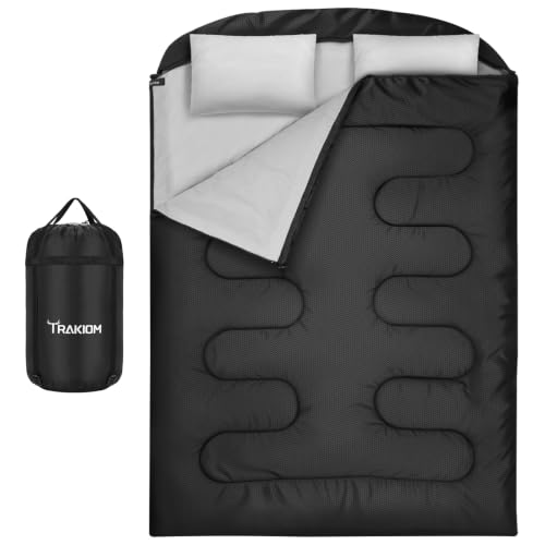 Trakiom Warm Double Sleeping Bag with 2 Pillows