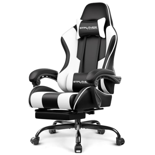 GTPLAYER Gaming Chair with Footrest and Lumbar Support
