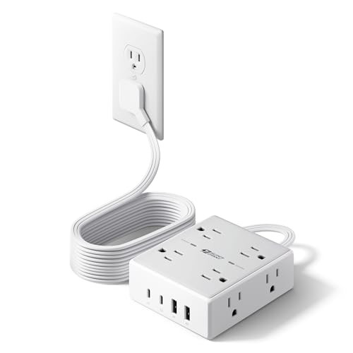 Extension Cord with Multiple Outlets and USB Ports