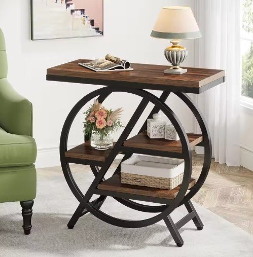 3-Tier Narrow Side Table with Storage