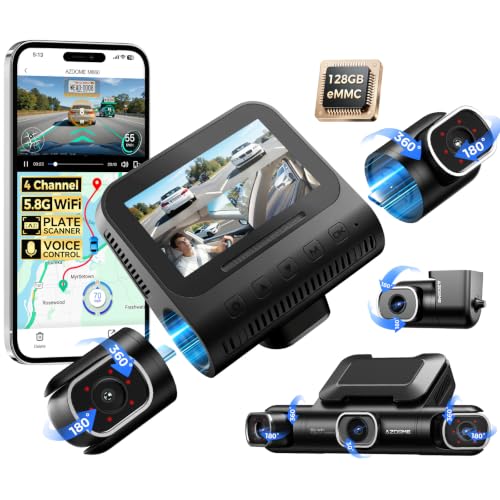 AZDOME M660 360° 4 Channel Dash Cam (2K+1080P x 3)