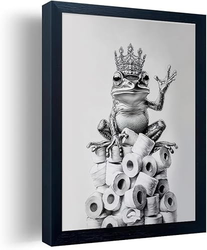Framed Wall Art Decor with Frog Design