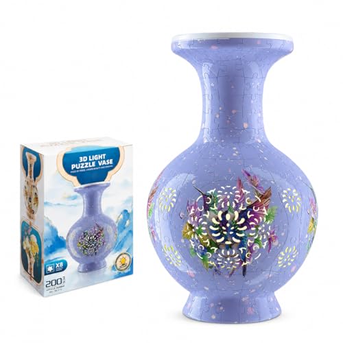 200-Piece Puzzle Vase with LED Light Deal