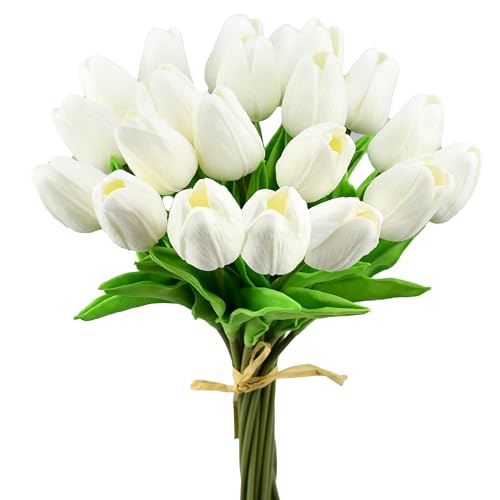 Mandy’s 20 Piece Artificial Pure White Tulips