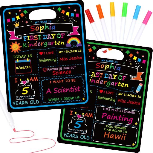 First Day of School Sign Board with Liquid Chalk Markers
