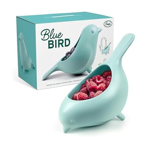 Genuine Fred BLUE BIRD Ceramic Colander