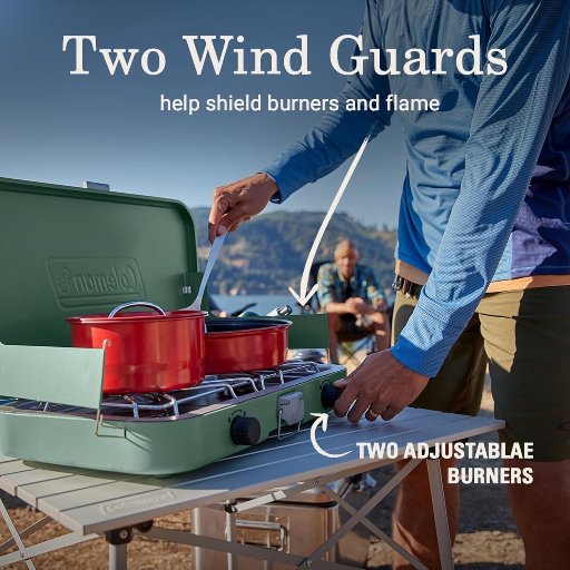 Coleman Cascade 222 Camp Stove W/Dual Wind Guards