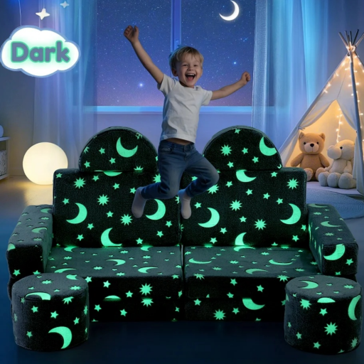 Caveen 14Pcs Modular Kids Play Sofa Glow in the Dark