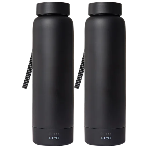 2-Pack: TYLT 24oz Power Bottle 2.0 with Wireless Charging Power Bank
