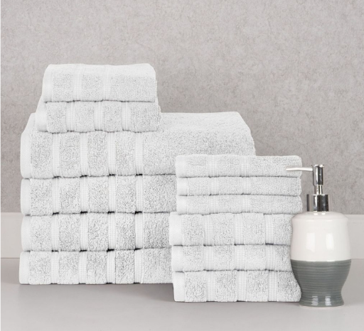 Bibb Home 12-Piece Zero Twist Cotton Towel Set