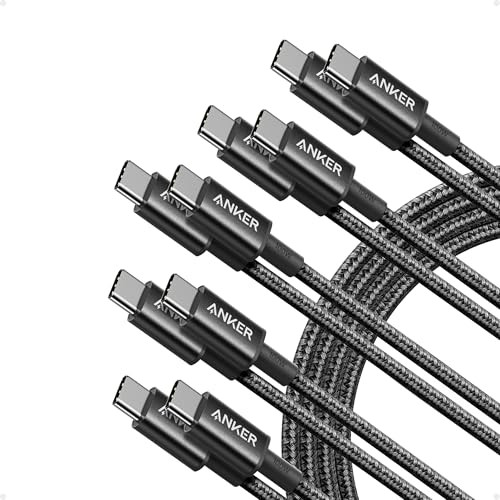 5 Pack of Anker 6' 100W USB-C to USB-C Charging Cables