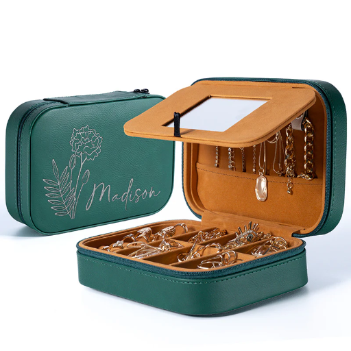 Birth Month Flower Personalized Jewelry Box