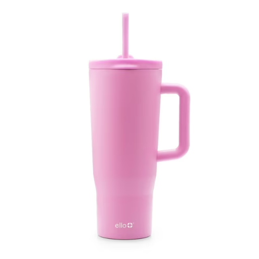40-Oz Ello Ultra Clean Stainless Steel Tumbler w/ Handle (Pink)