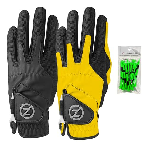 2-Pack Zero Friction Men's Compression-Fit Synthetic Golf Glove
