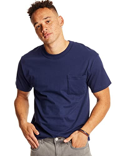 2-Pack Hanes Men's Heavyweight Cotton Pocket T-Shirt