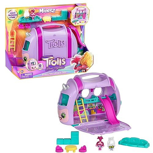 DREAMWORKS TROLLS Band Together Mineez 10 pc Rhonda Play & Display Case