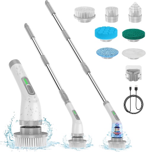 Electric Spin Scrubber with 7 Brush Heads