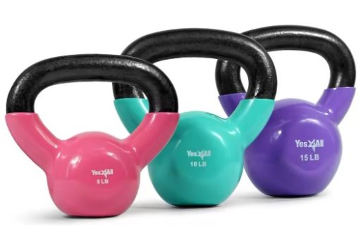 Kettlebell Set Vinyl Coated Weights Combo