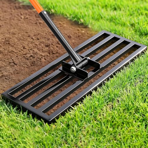 COZEER 30" x 10" Lawn Leveling Rake with 78" Adjustable Handle