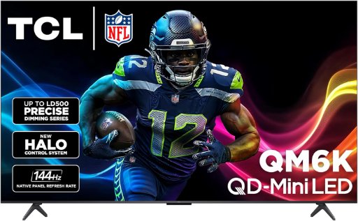 TCL 65" QM6K QD-Mini LED 4K Smart TV (2025)