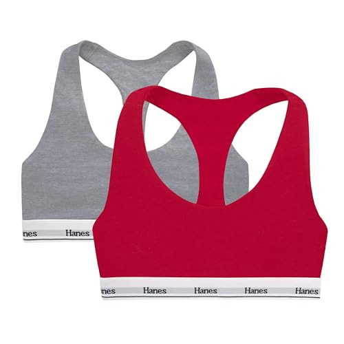 Hanes Women's Originals Racerback Cotton Bralette 2-Pack