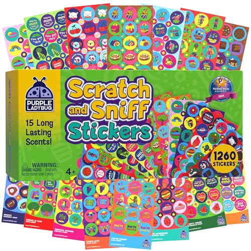Purple Ladybug Scratch and Sniff Stickers, 1260 Pcs