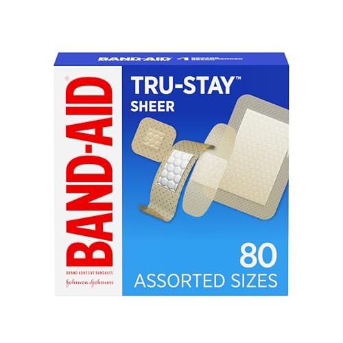 Band-Aid Brand Tru-Stay Sheer Strips 80 Count, Assorted Sizes